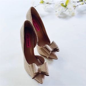 Betsey Johnson Prince D'Orsay Evening Bow Gold
Sparkle Pumps Heels Shoes
